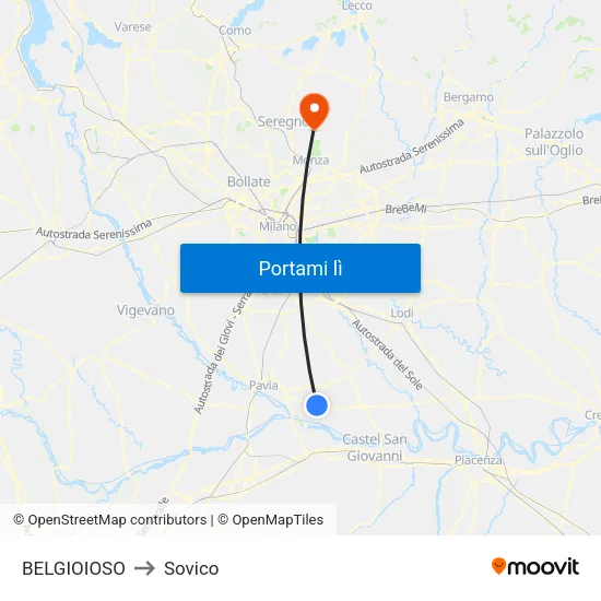 BELGIOIOSO to Sovico map