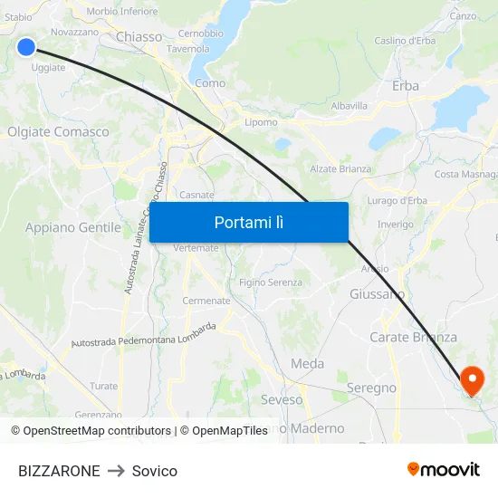 BIZZARONE to Sovico map