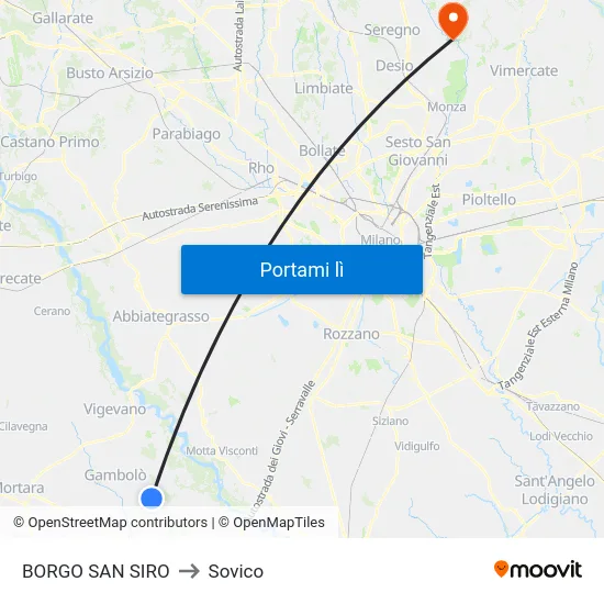 BORGO SAN SIRO to Sovico map