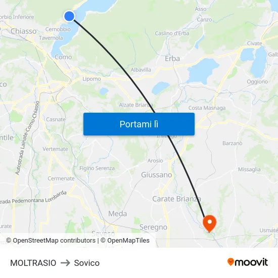 MOLTRASIO to Sovico map