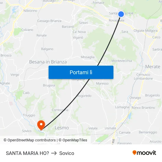 SANTA MARIA HO? to Sovico map