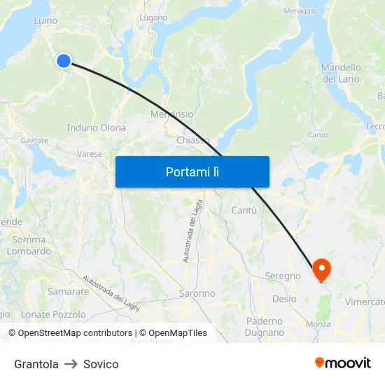 Grantola to Sovico map