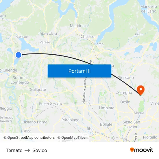 Ternate to Sovico map