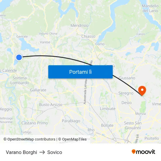 Varano Borghi to Sovico map