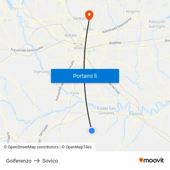 Golferenzo to Sovico map