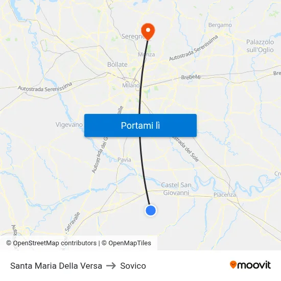 Santa Maria Della Versa to Sovico map