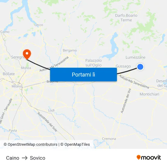 Caino to Sovico map