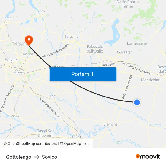 Gottolengo to Sovico map