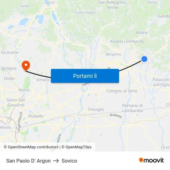 San Paolo D' Argon to Sovico map