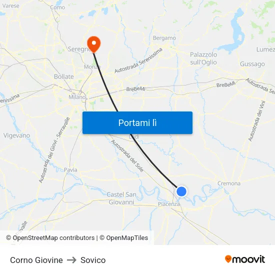Corno Giovine to Sovico map