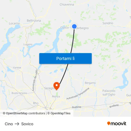 Cino to Sovico map