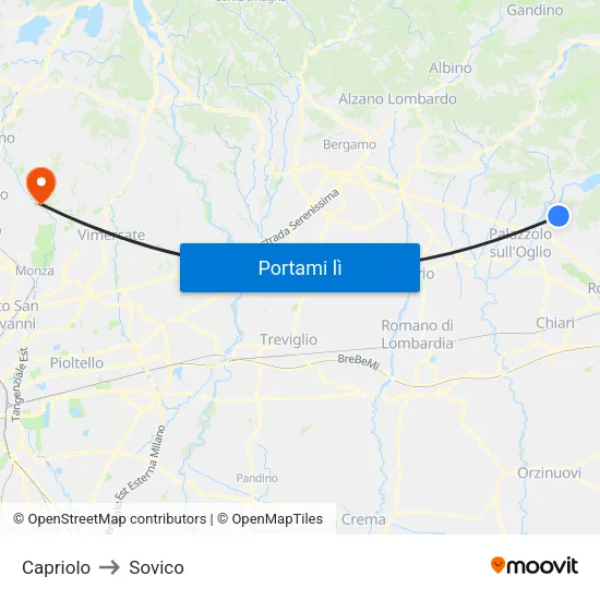 Capriolo to Sovico map