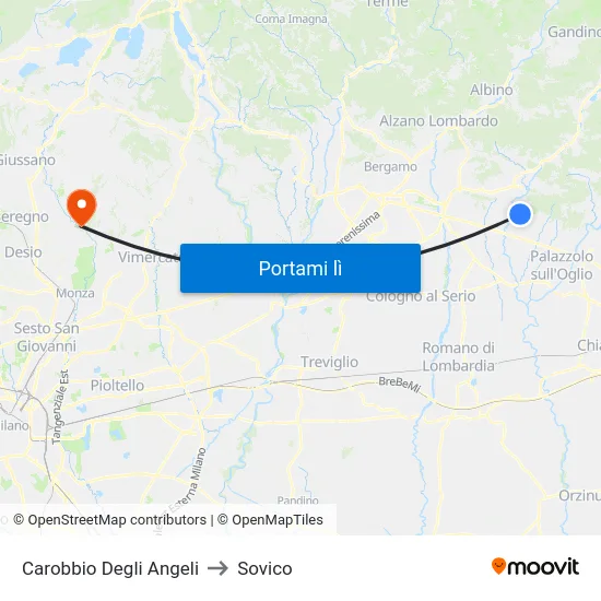 Carobbio Degli Angeli to Sovico map