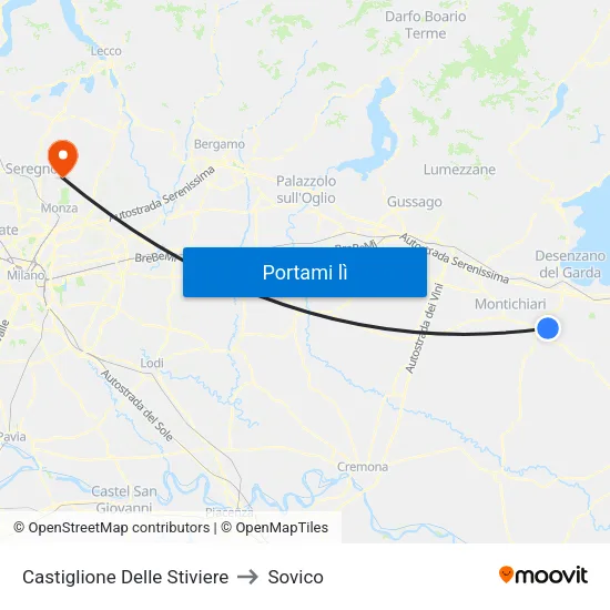 Castiglione Delle Stiviere to Sovico map
