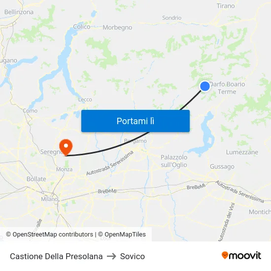 Castione Della Presolana to Sovico map