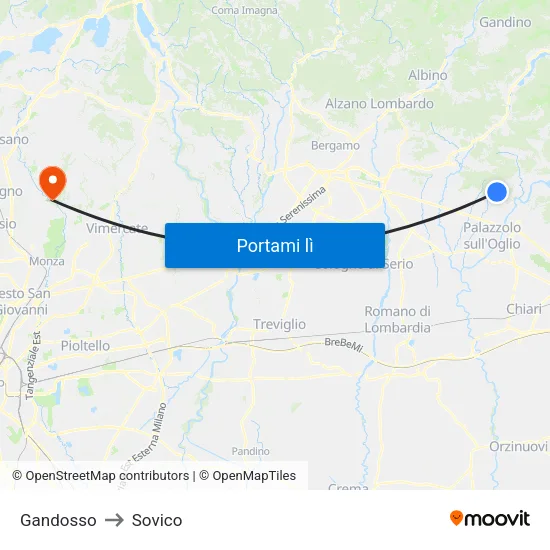 Gandosso to Sovico map