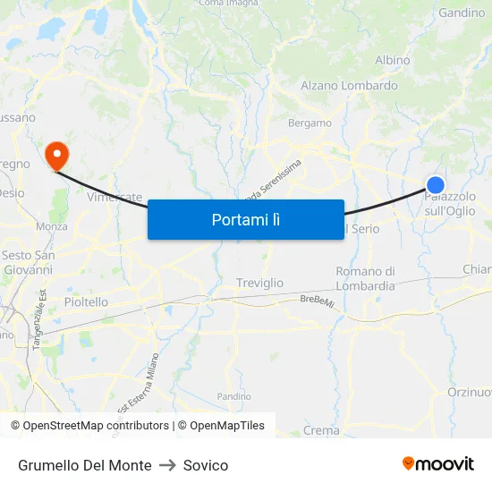Grumello Del Monte to Sovico map