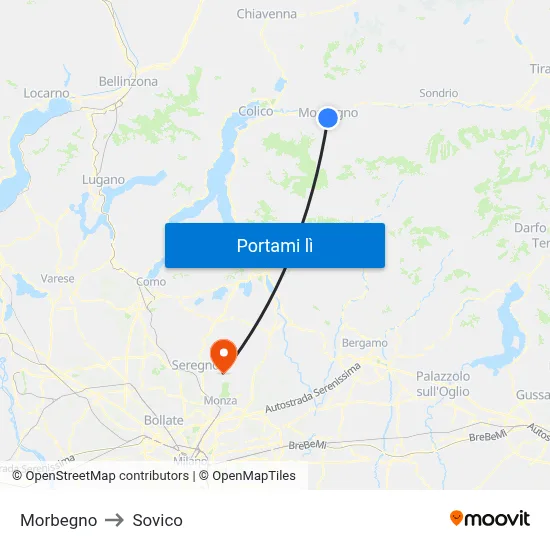 Morbegno to Sovico map