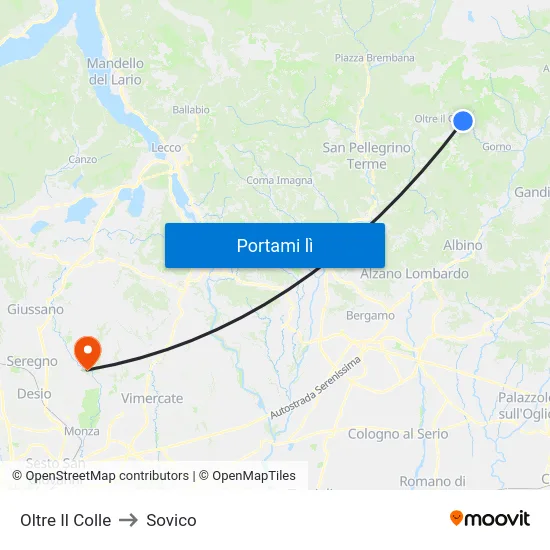 Oltre Il Colle to Sovico map
