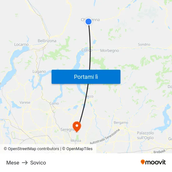 Mese to Sovico map