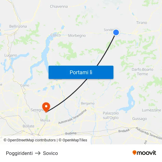 Poggiridenti to Sovico map