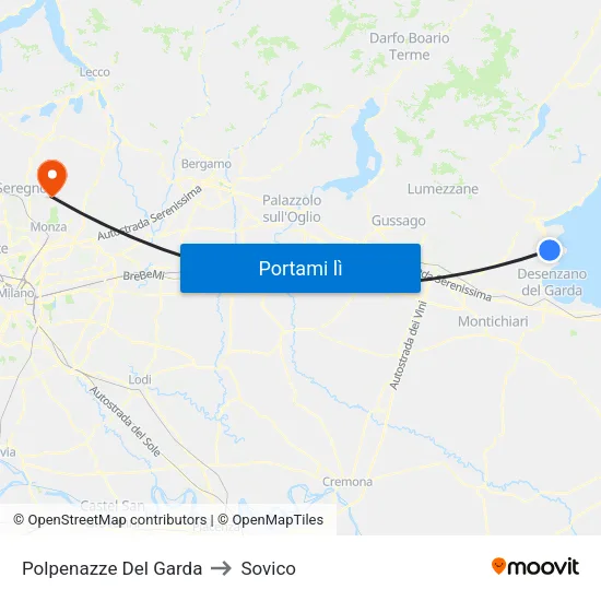 Polpenazze Del Garda to Sovico map