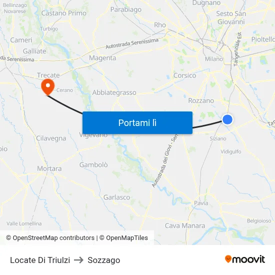 Locate Di Triulzi to Sozzago map