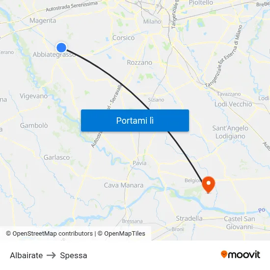 Albairate to Spessa map