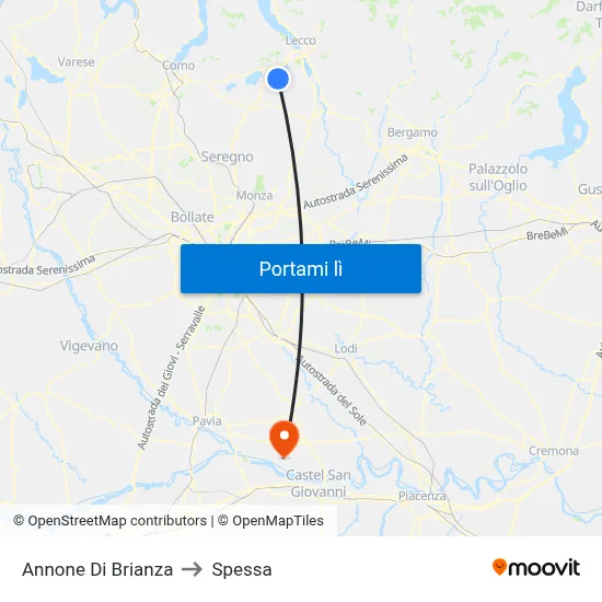 Annone Di Brianza to Spessa map