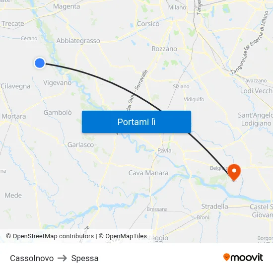 Cassolnovo to Spessa map