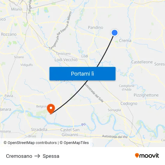 Cremosano to Spessa map