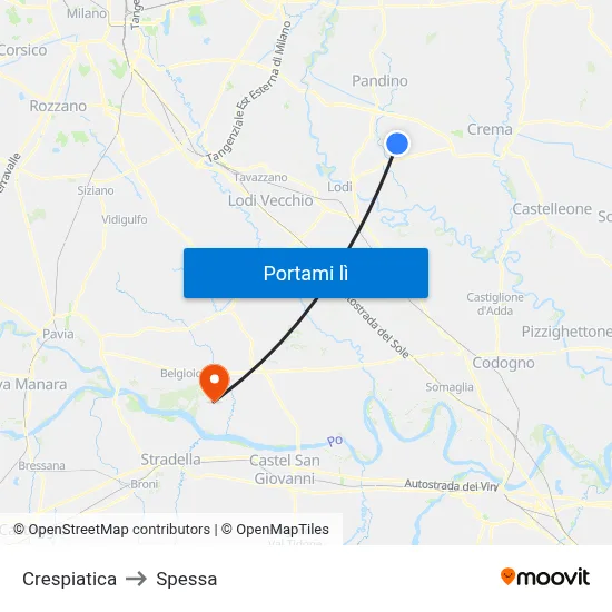 Crespiatica to Spessa map