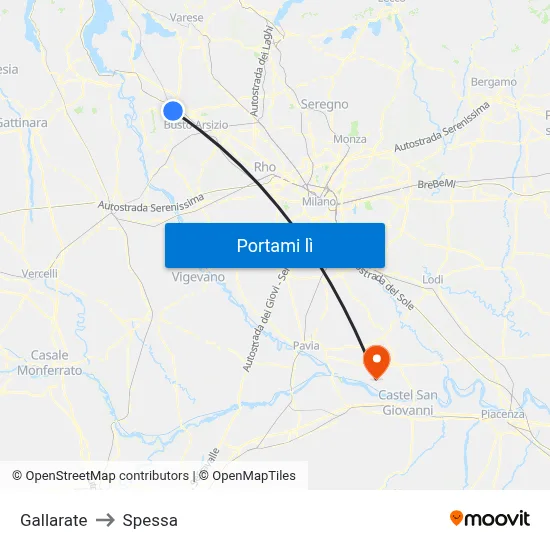 Gallarate to Spessa map