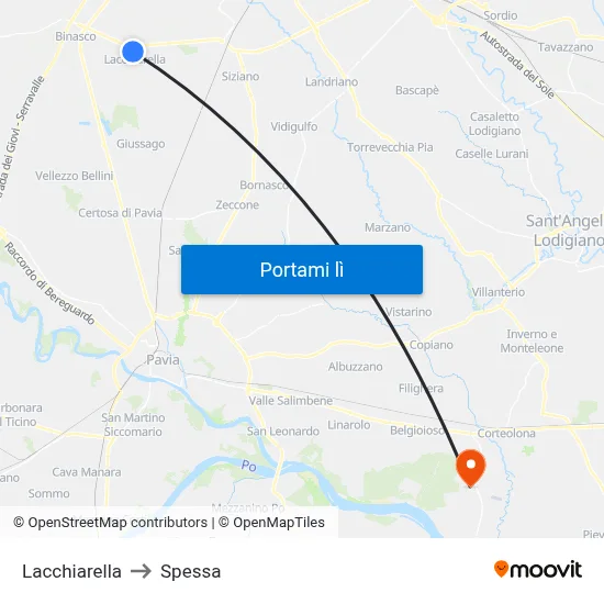 Lacchiarella to Spessa map