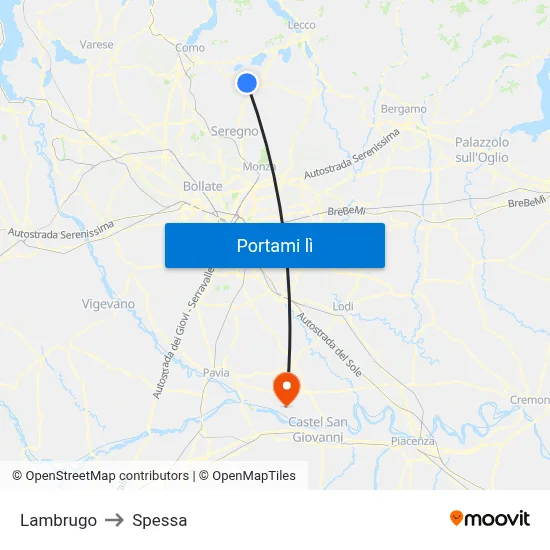 Lambrugo to Spessa map
