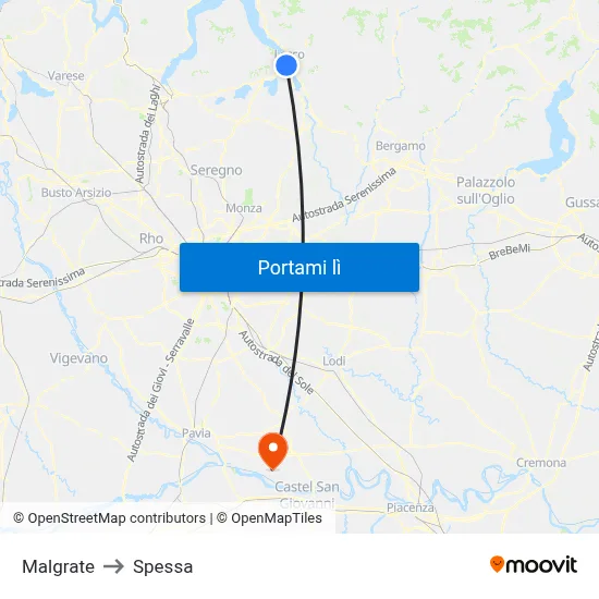 Malgrate to Spessa map
