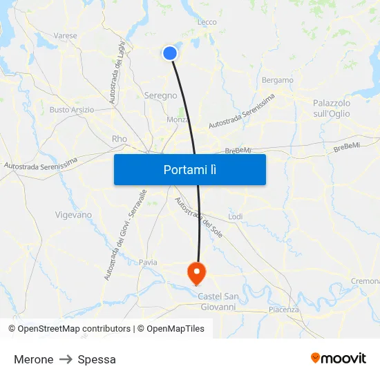 Merone to Spessa map