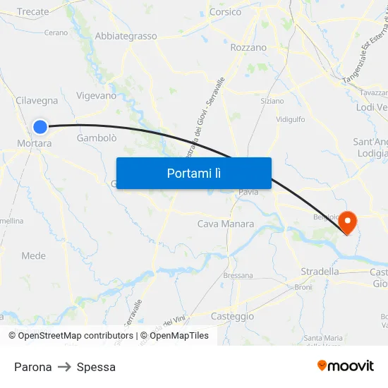 Parona to Spessa map