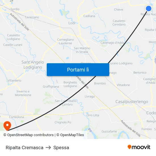 Ripalta Cremasca to Spessa map