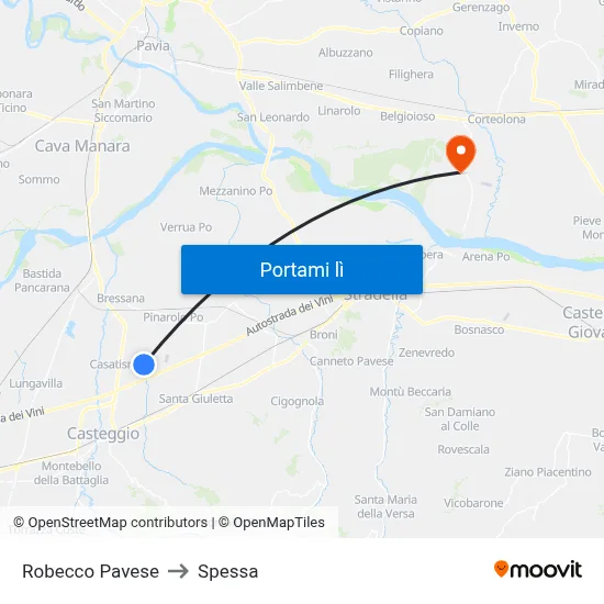 Robecco Pavese to Spessa map