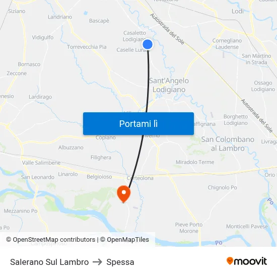 Salerano Sul Lambro to Spessa map