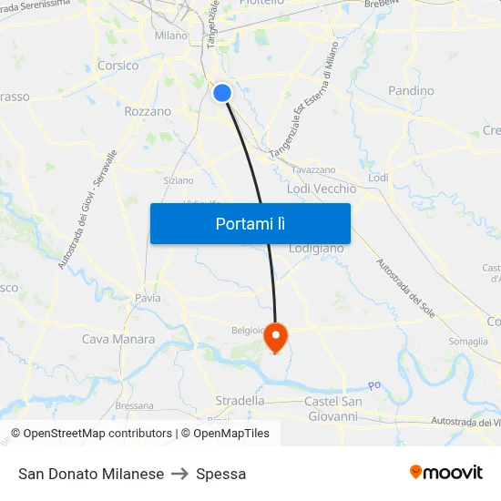 San Donato Milanese to Spessa map