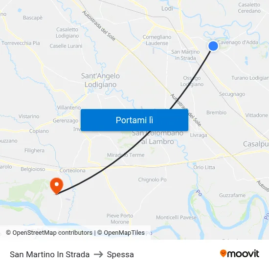 San Martino In Strada to Spessa map