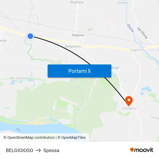BELGIOIOSO to Spessa map