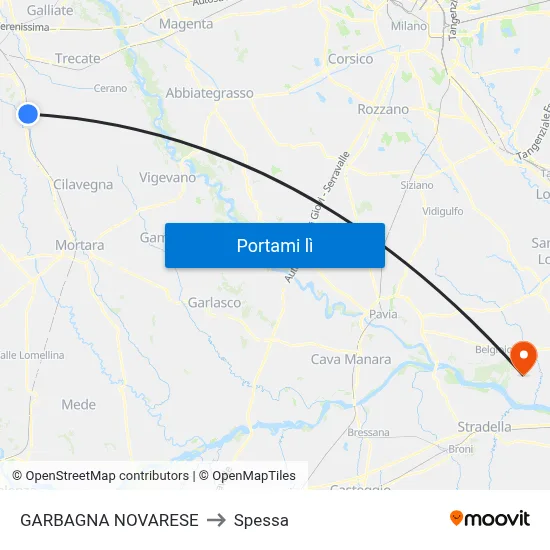 GARBAGNA NOVARESE to Spessa map