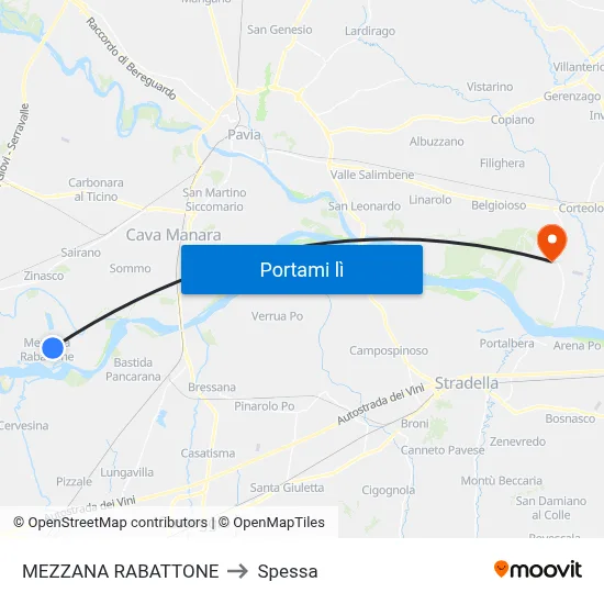 MEZZANA RABATTONE to Spessa map