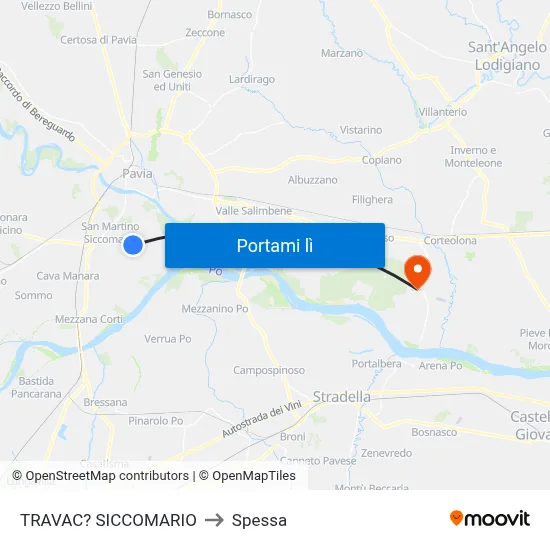 TRAVAC? SICCOMARIO to Spessa map