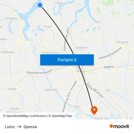 Luino to Spessa map
