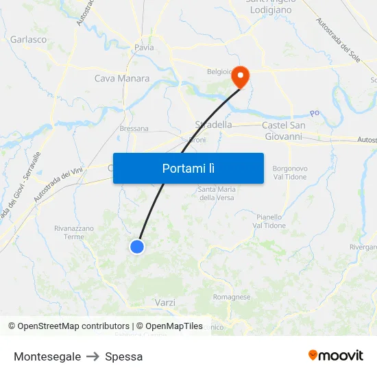 Montesegale to Spessa map