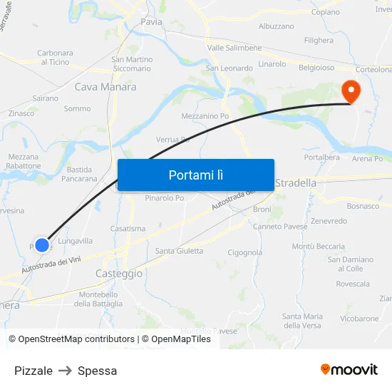 Pizzale to Spessa map
